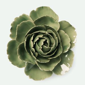 Hovedbilde Blomst I keramikk - Jade Green English Rose 11cm