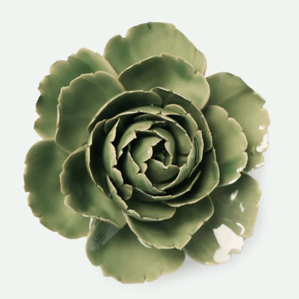 Blomst I keramikk - Jade Green English Rose 11cm