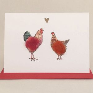 Hovedbilde Lite kort 'Cockerel And Hen In Love' 9*6 cm
