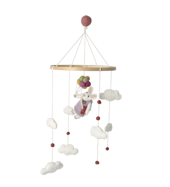 Baby-uro kanin med ballonger - rosa