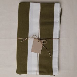 Hovedbilde Duk Twizzel khaki og hvit - striper 3m.
