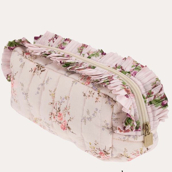 Toalettveske Garden Blooms - liten med volanger 