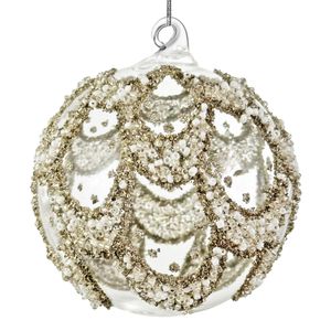 Hovedbilde Glasskule – Klar med perlegirlander, 8 cm