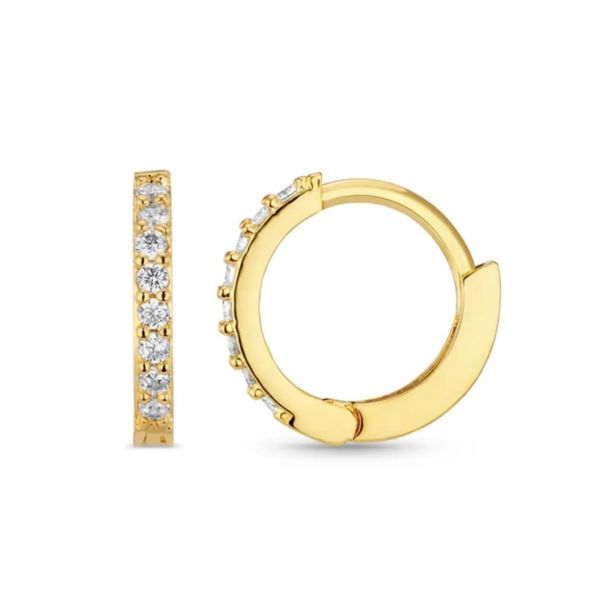 Orelia &oslash;redobber Mini Pave Huggie Hoop - gull