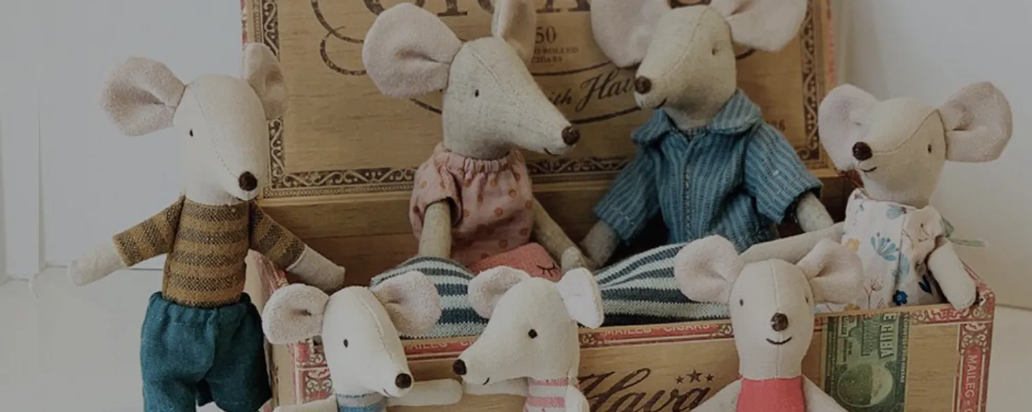 maileg barn leker toys gaver bursdag feiring mus kanin maling blyant penner