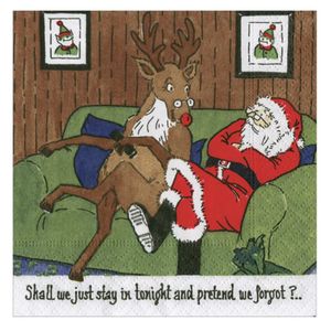 Hovedbilde Servietter Santa at Home - kaffe