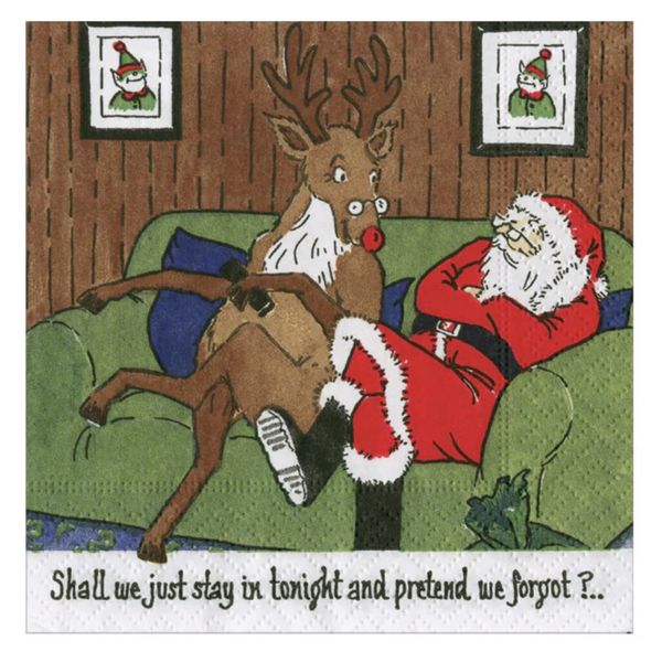 Servietter Santa at Home - kaffe