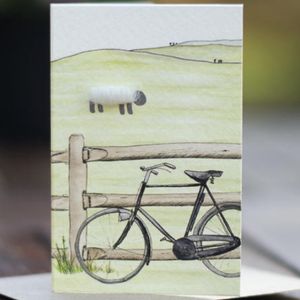 Hovedbilde Lite kort 'Sheep And Bicycle' 9*6 cm