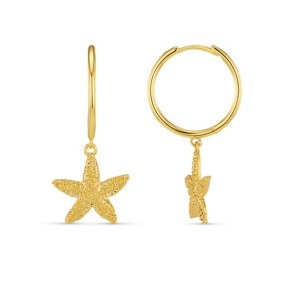 Orelia øredobber Starfish Mid-Size Hoop - gull
